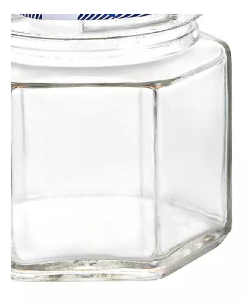 12 Frascos Mini Hexagonal Vidrio Tapa Mantel Almacena 45ml