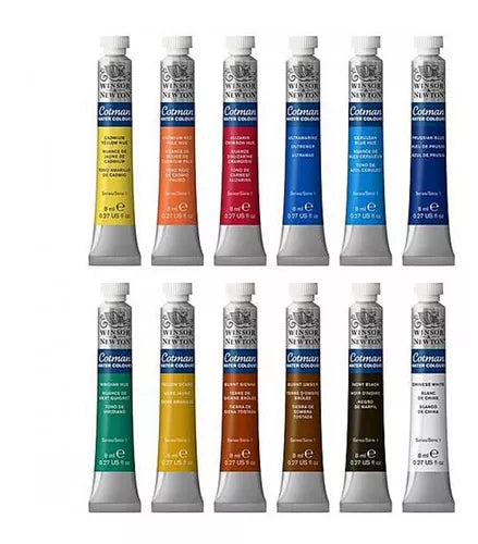 Juego Acuarelas Cotman Winsor & Newton 8ml 12 Tubos