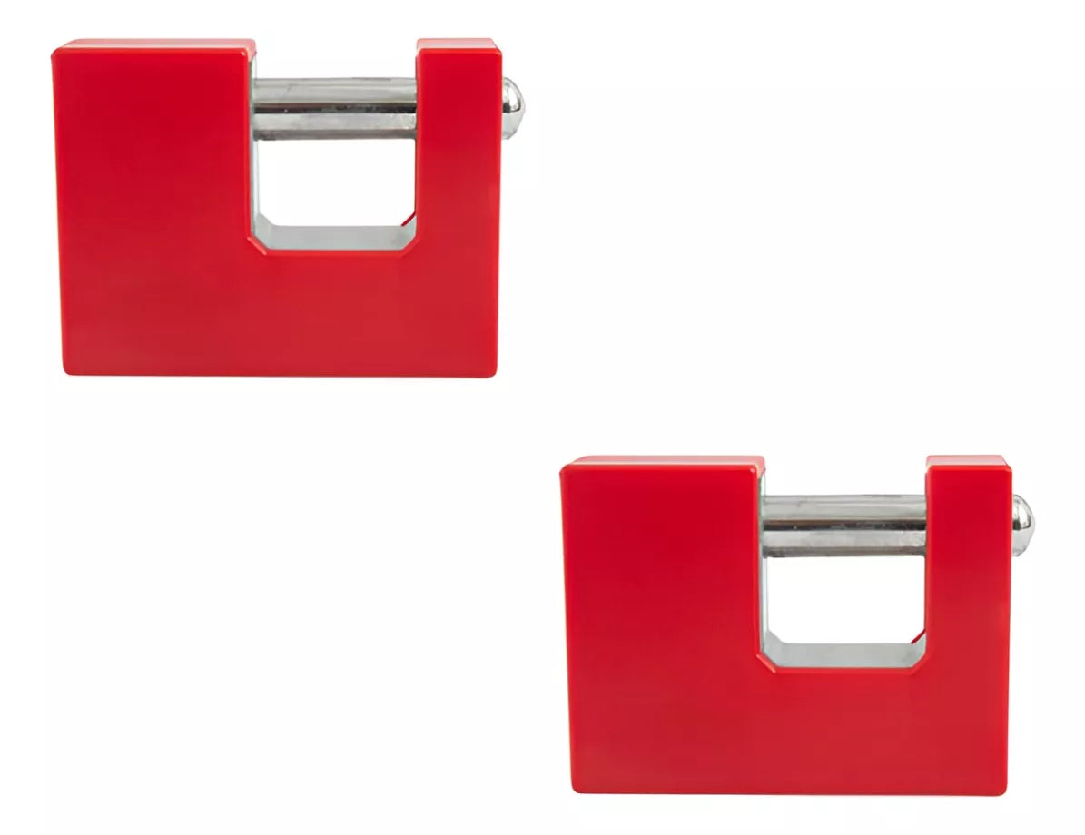 2 Candados Hierro Cortina 80mm Dogotuls Forro Plástico