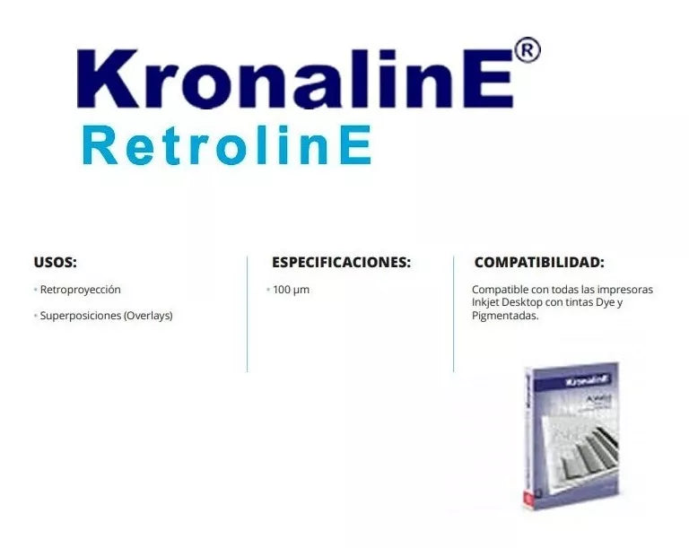 Acetatos Copiadora Toner Seco Carta 25pzs Kronaline Pa656