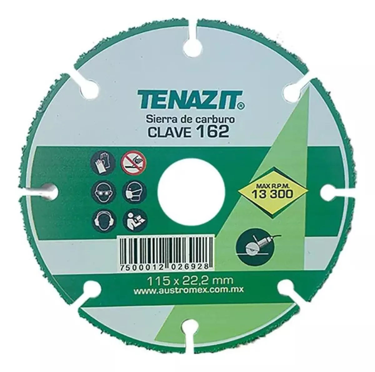Sierra Carburo Corte 162 Tenazit 4-1/2'' Resistente Verde