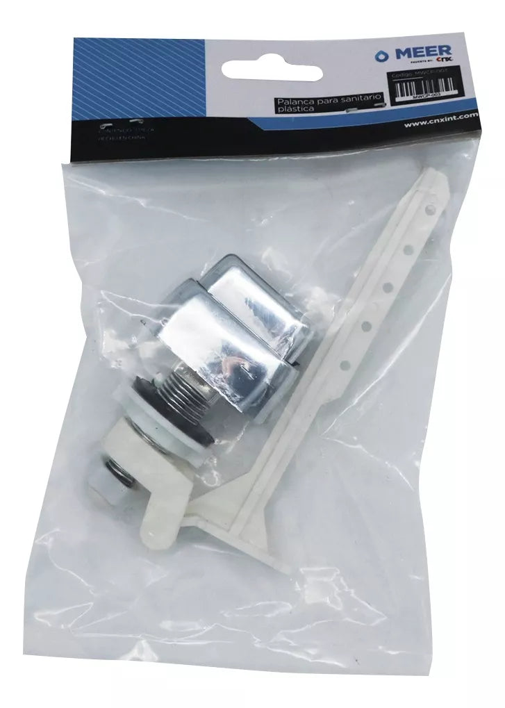 Boton Lateral Cuadrado Meer Palanca Descarga Wc Plateado