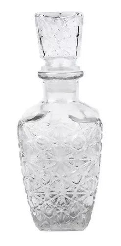 Juego 6 Licoreras Vidrio Cristal Agua Vino 250 Ml Diamante