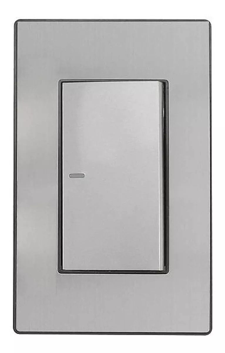 Placa Apagador Sencillo Sanelec 4630 Cordoba Acero Inox.