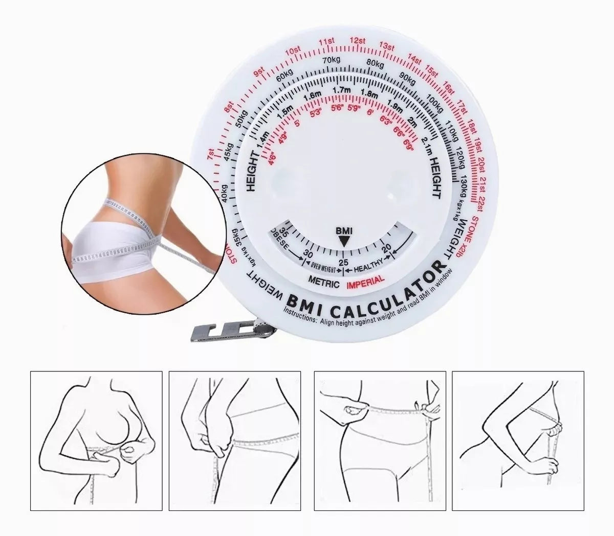 Cinta Métrica Cuerpo Índice De Masa Corporal