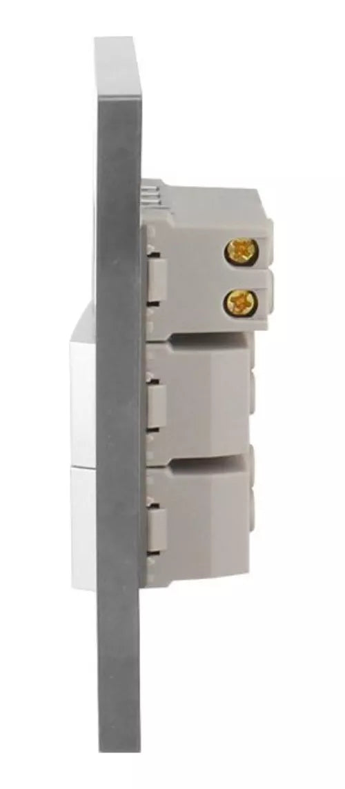 Placa Cordoba Sanelec Cromo Triple Contacto 4641