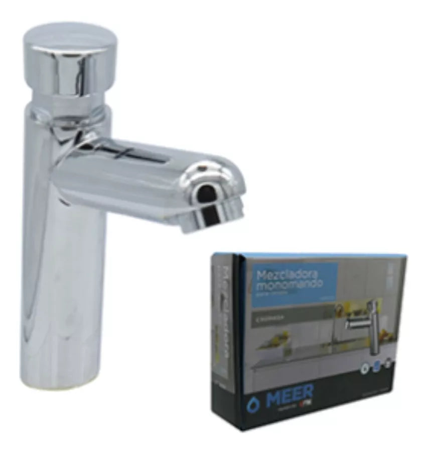 Llave Monomando Temporizador Cnx 16cm Color Plateado