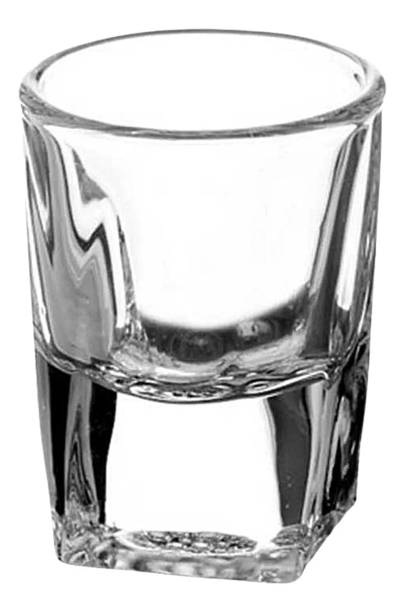 6 Pack Vaso Mini Tequilero Cuadrado Shot Mezcal Vidrio