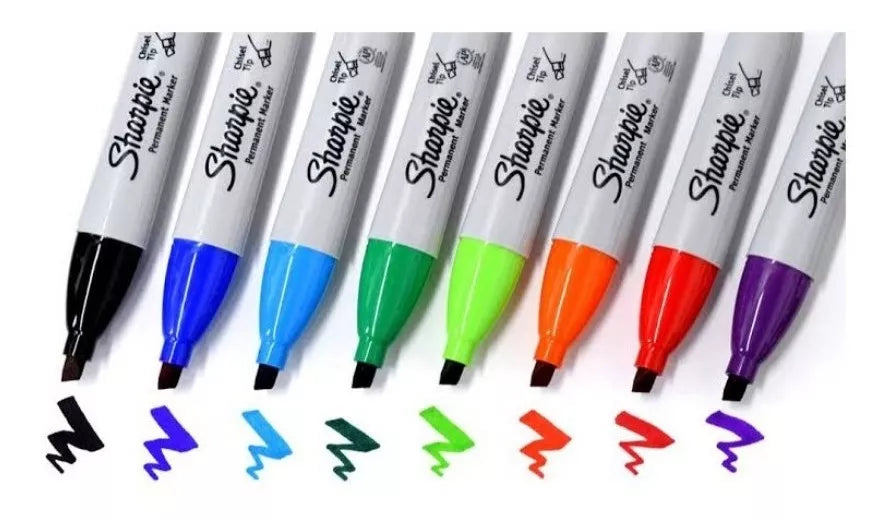 Marcador Permanente Sharpie Chisel colores surtidos 8 piezas 1939484