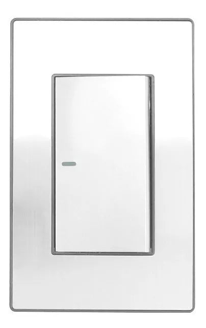 Placa Un Apagador Escalera Sanelec Cordoba Acero Inox. 4631
