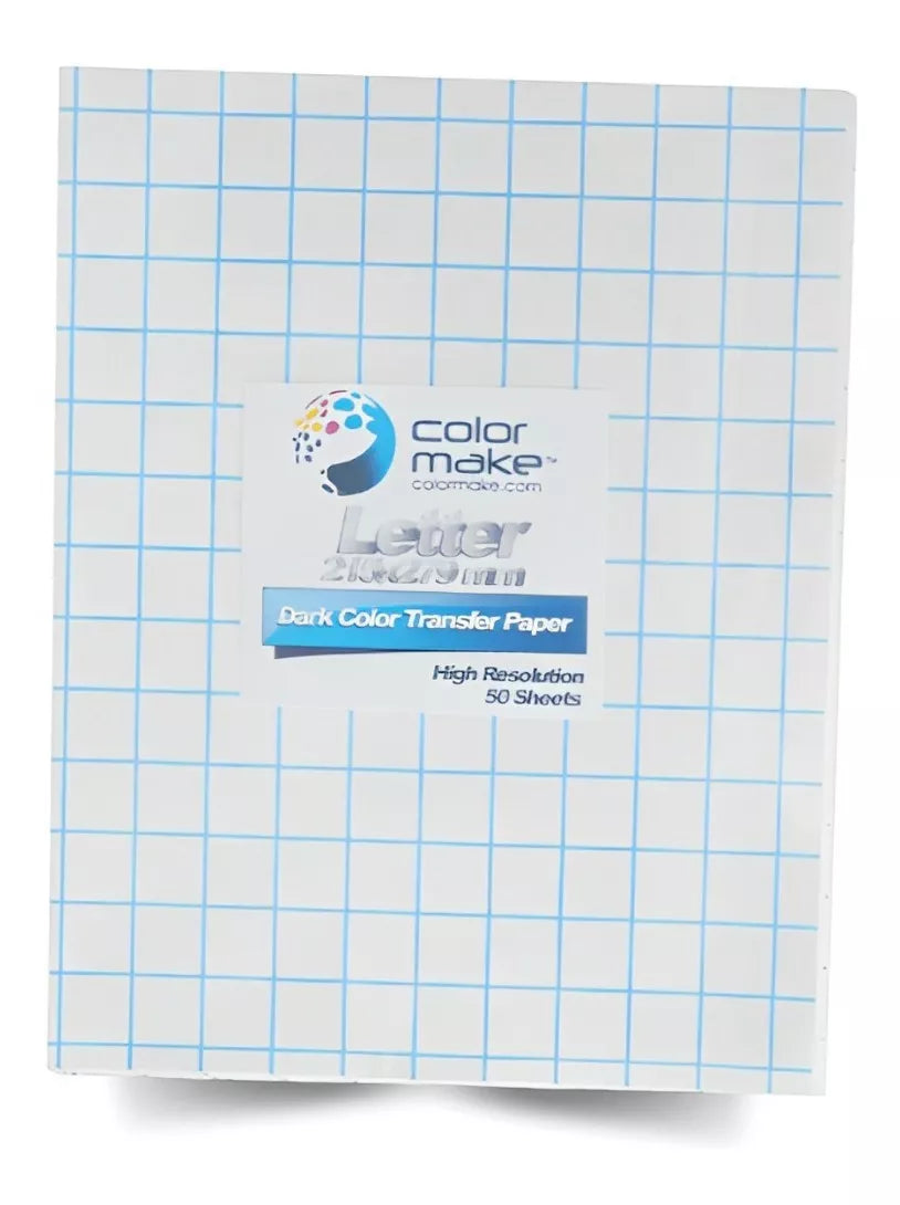 50 Hojas Papel Transfer Textil Fondo Obscuro Color Make