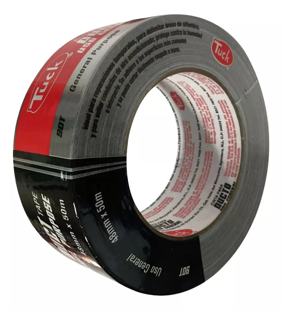Cinta Ducto 90t Tuck 48mm X 50m Uso General Color Plata