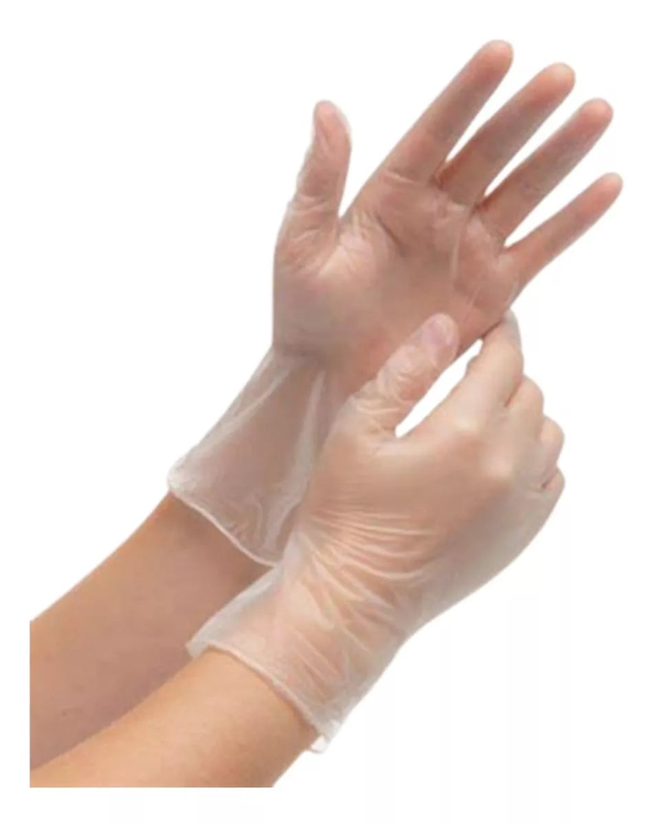 100 Guantes Vinil Transparente Sin Polvo Desechable Alyger