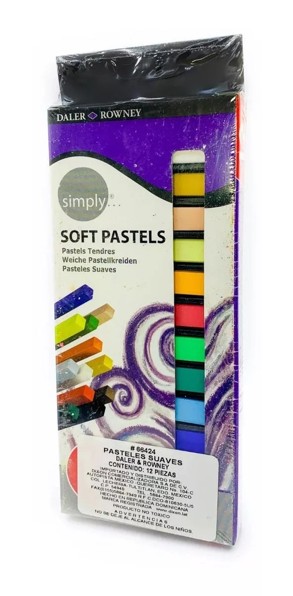Gises Pasteles Suaves Colores Surtidos Daler Rowney Set 12 Piezas