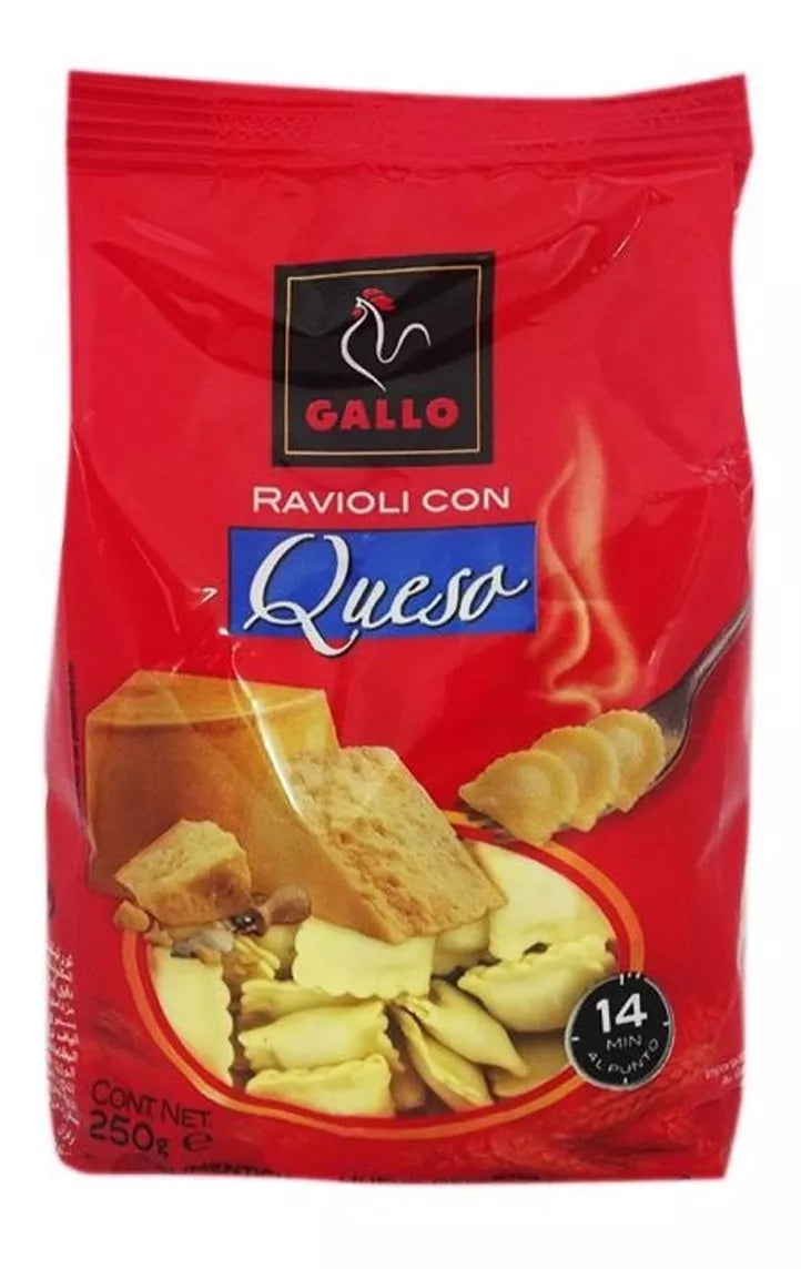 Pasta Ravioles Con Queso Gallo Bolsa 250gr Gourmet Ravioli