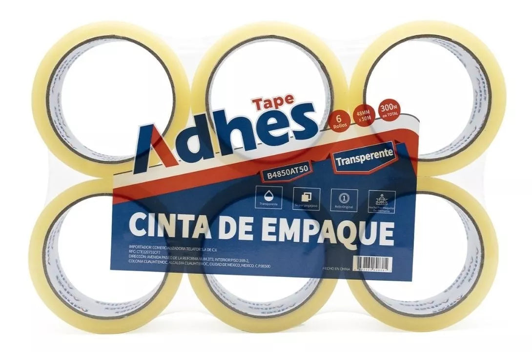 36pz Cinta Adhesiva Transparente Empaque Adhes 50m Espesor