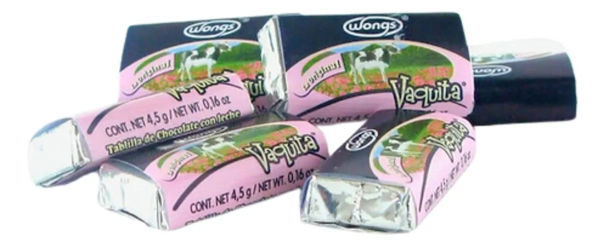 60pz Mini Vaquita Prisma Barra Chocolate Con Leche Caja 270g