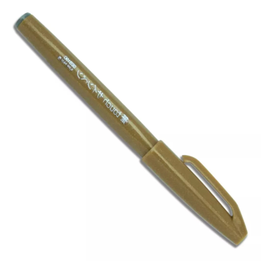 6 Plumas Brush Up Pentel Marcadores Punta Fieltro Tinta Ocre