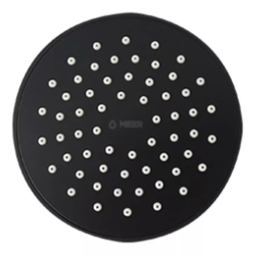 Juego Regadera Redonda Meer 4 Pulgadas Negro Acabado Mate