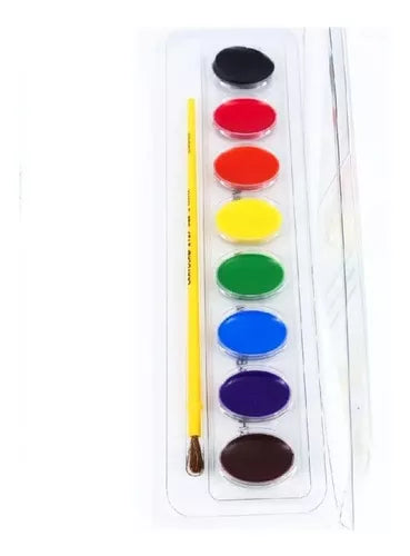 Acuarelas 8 Colores Pastillas Crayola Escolares Lavables