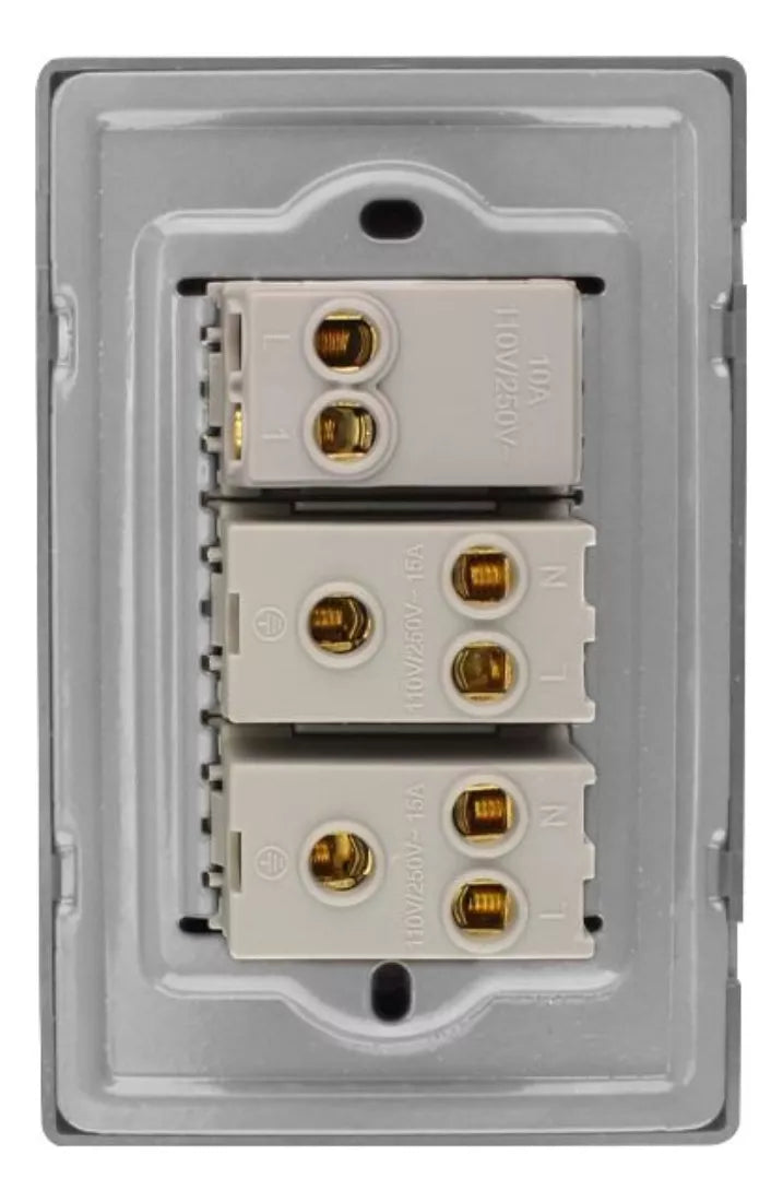 Placa Apagador Contacto Doble Sanelec Modelo Cordoba 4638