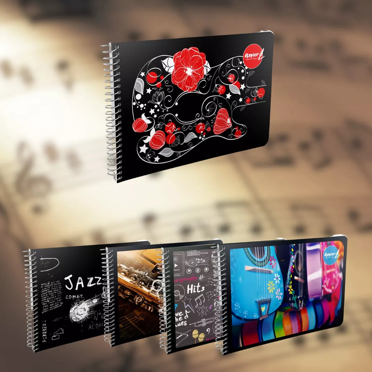 Cuaderno Pautado Musica Italiano Espiral Rayter 50 Hjs Raya