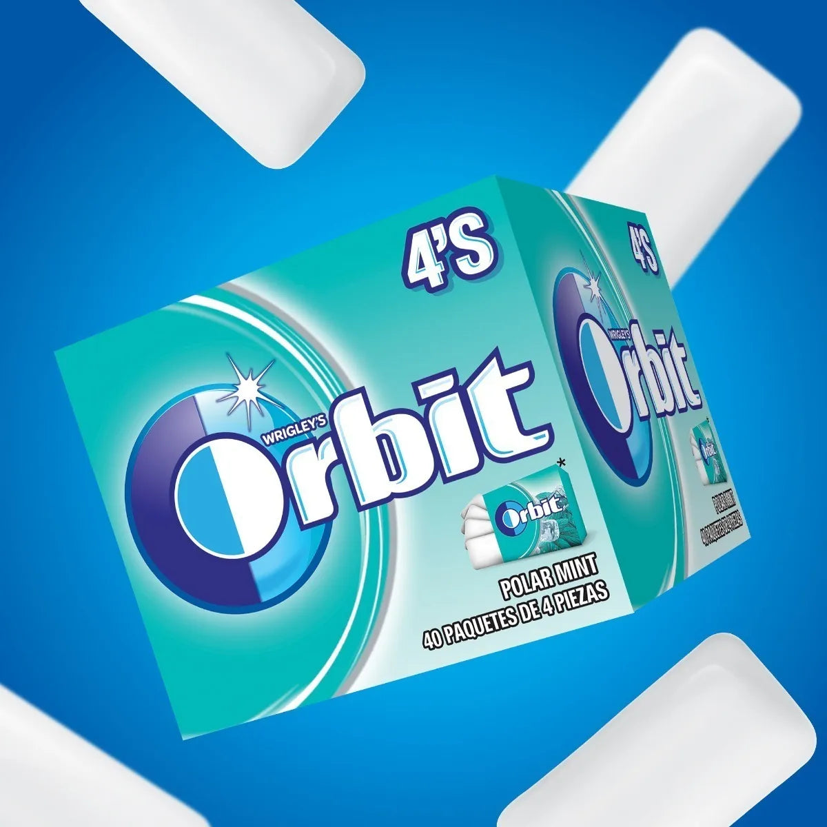 Orbit Polar Mint Chicles de menta Sin Azúcar Caja 40 piezas