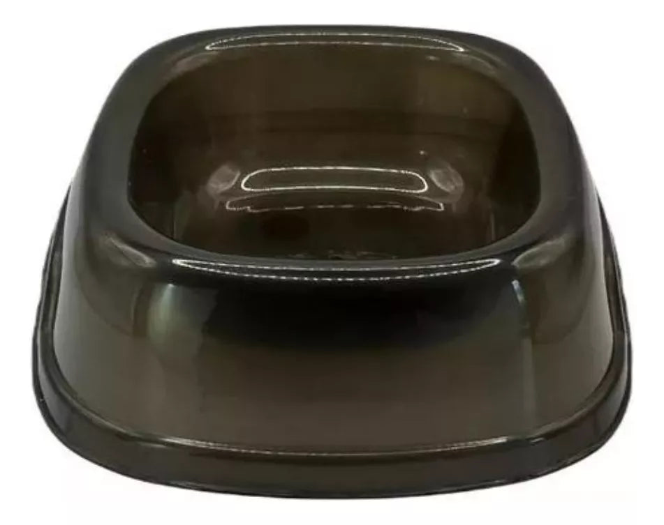 Plato Comida Perros Pet Pop Mascotas Cuadrado Glitter Humo