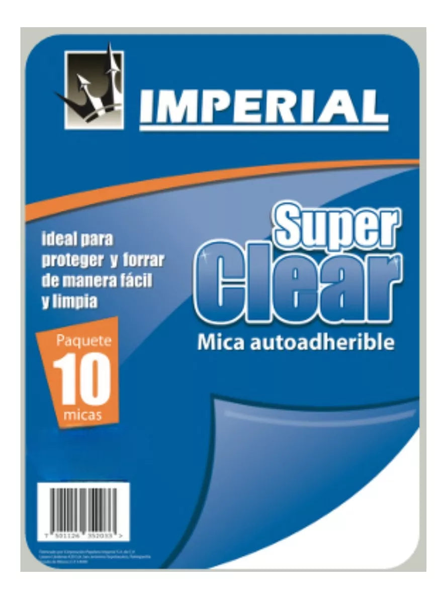10 Pz Mica Autoadherible Imperial 5ml. 50x65cm Super Clear