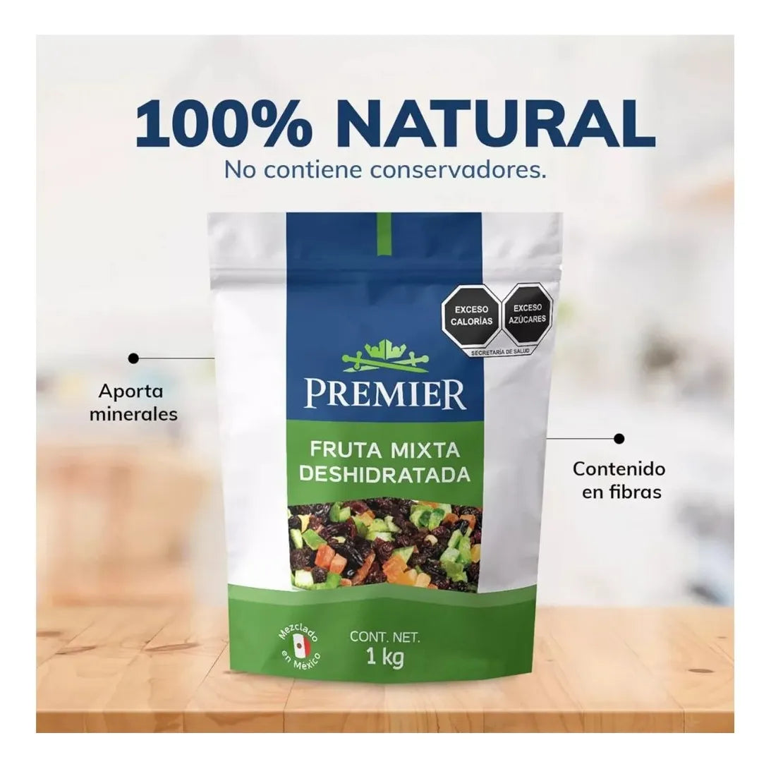 Fruta Entera Deshidratada Mixta Premier 1 Kg Bolsa