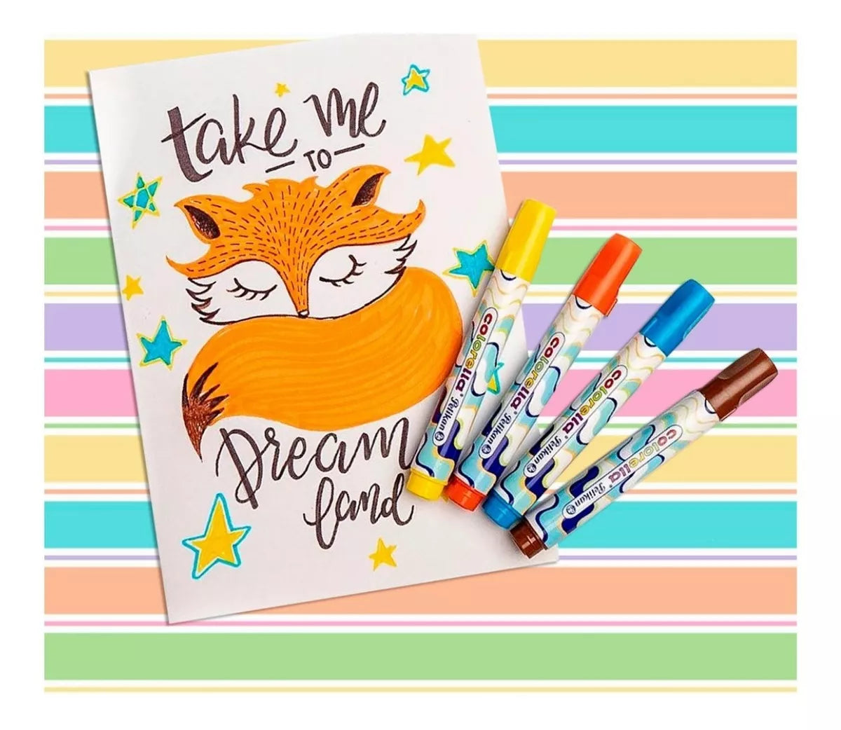 12 Plumones Plumin Pelikan Colorella Dibujo Coloreado Niños