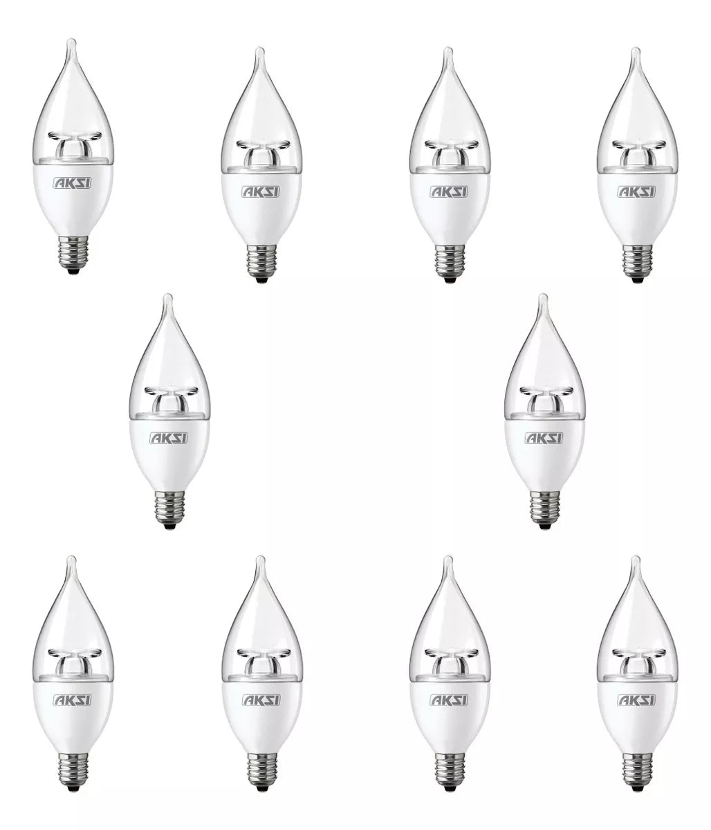 Pack De 10 Focos Flama Led Aksi 4w Luz Blanca Base E12