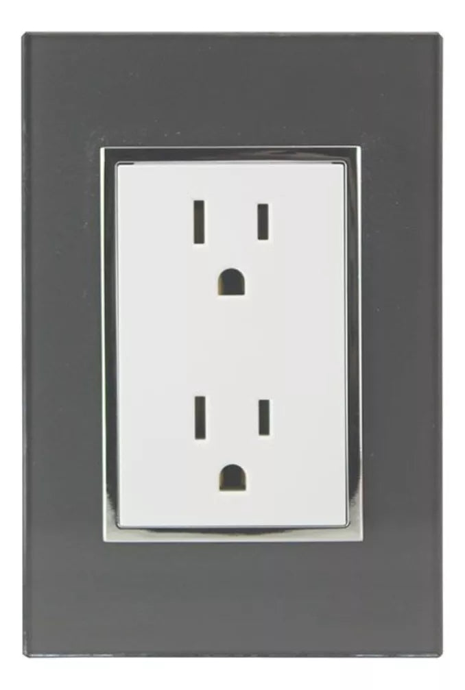 2 Pzs Placa Venecia Humo Sanelec Contacto Doble