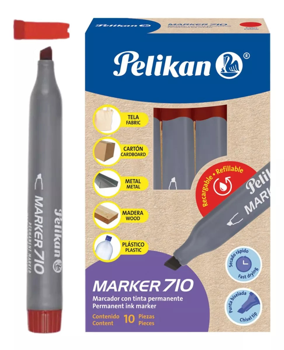 10 Marcadores Permanente 710 Pelikan Plumon Elegir Color