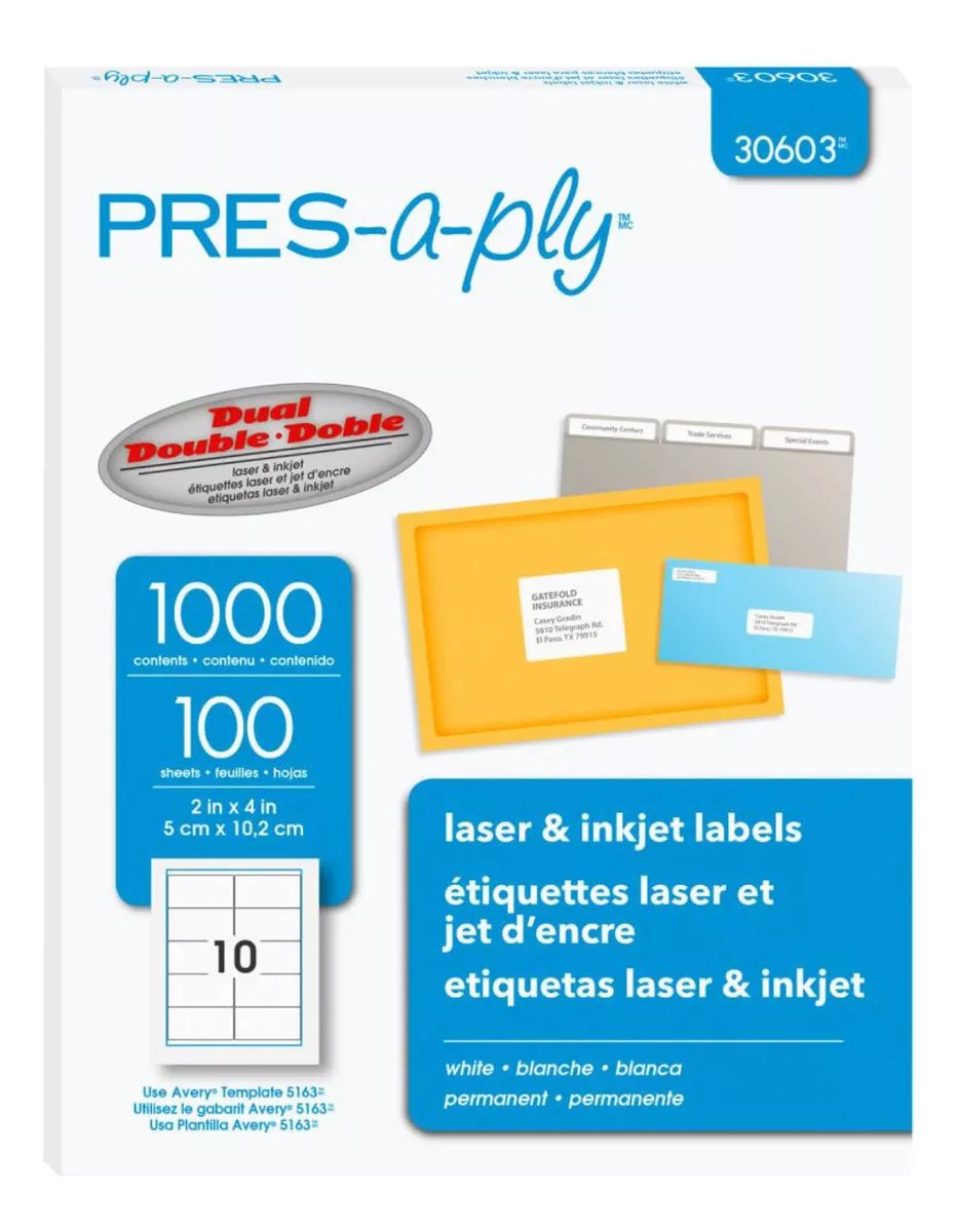 Etiqueta Banca 2 X 4 Laser/inkjet 100 Hojas 30603