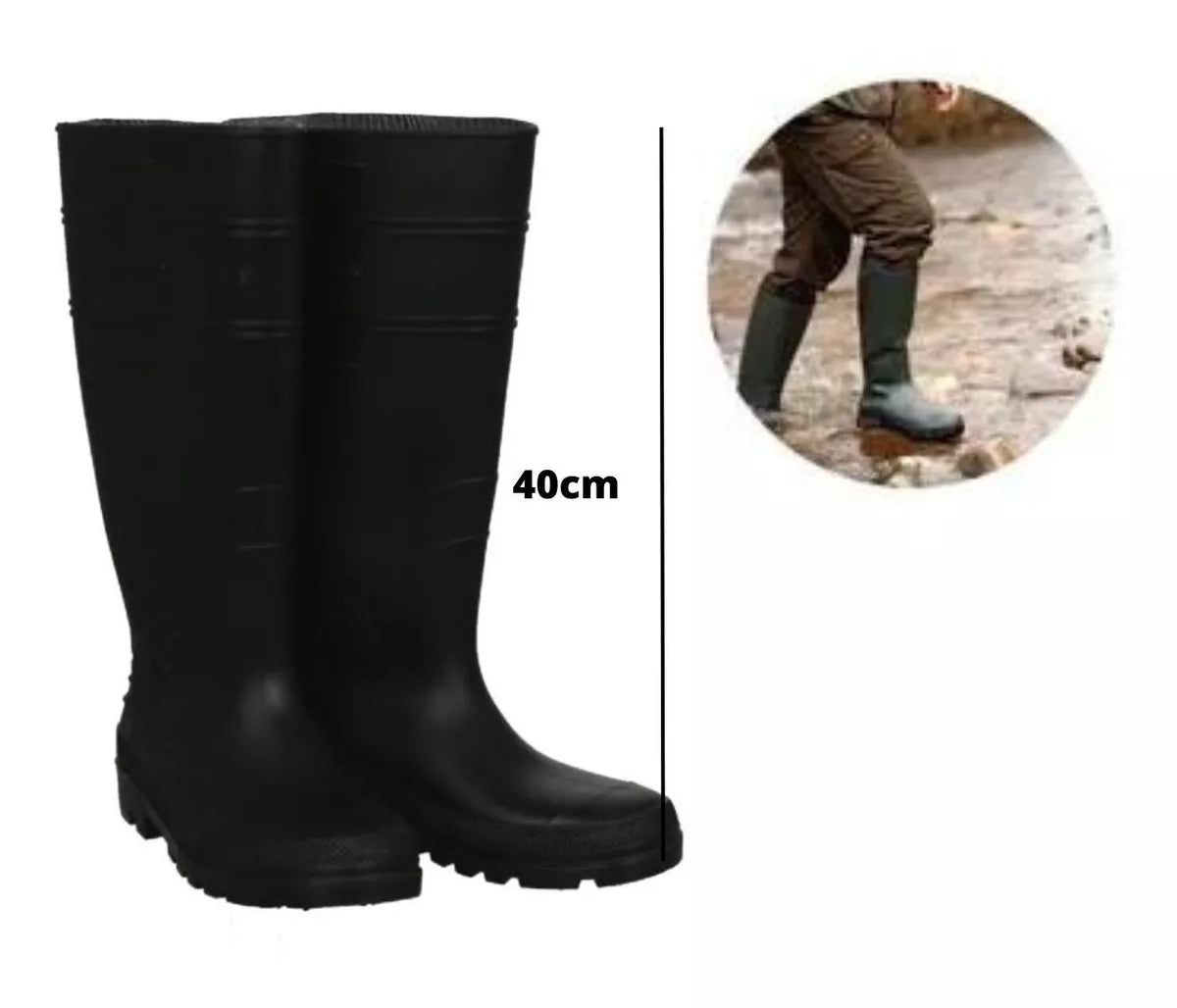 Botas Industrial Calzado Protección Pvc Antiderrapante Negro