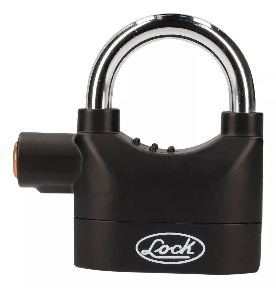 Candado Alarma Lock Doble Cerrojo 70 Mm Negro Llave Puntos