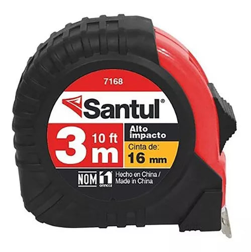 Flexometro Alto Impacto 3m 16mm Santul Resistente Impacto