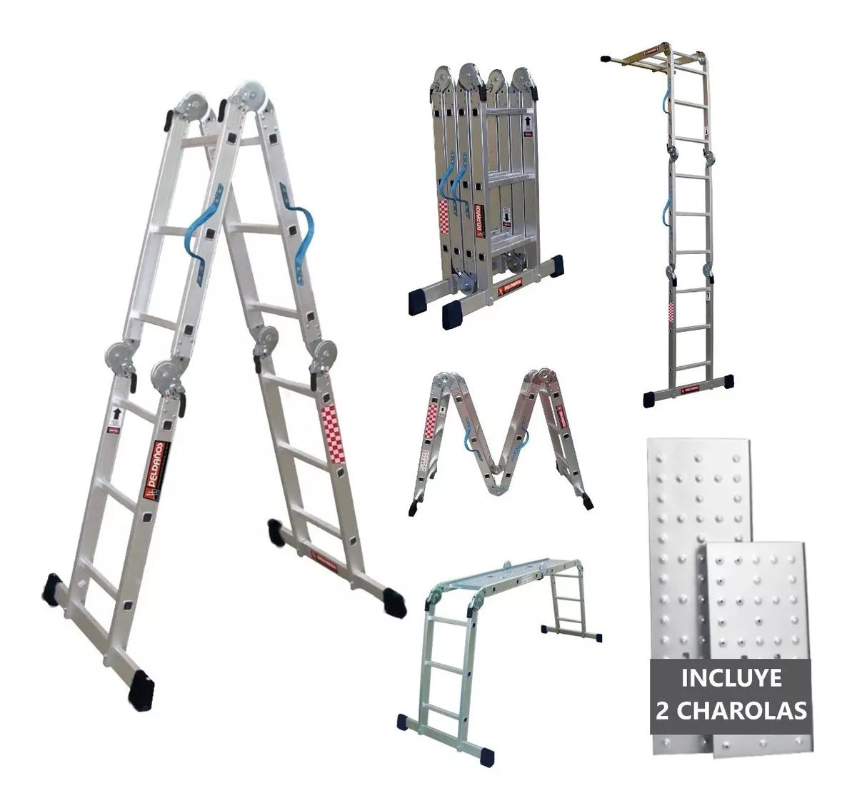 Escalera De Aluminio Multipropósito Peldaños 706756 Plateado