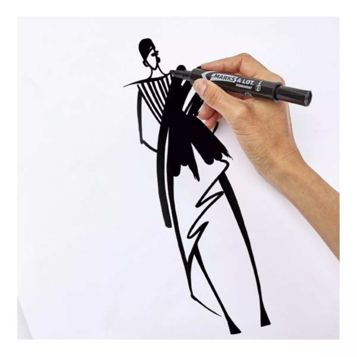 12 Marcadores Permanente Avery Estandar Negro Punta Cincel