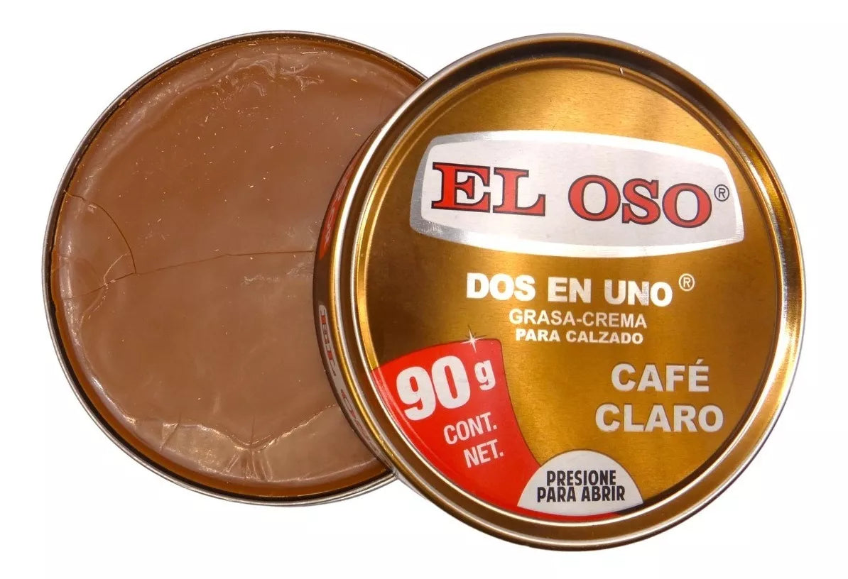 Grasa Dos En Uno El Oso De 90g Para Zapatos Color Café Claro