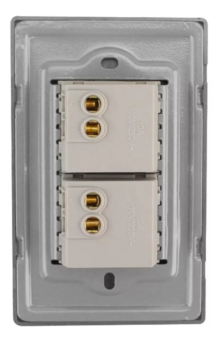 Placa Armada Doble Apagador Sanelec Cordoba Acero Inox 4635