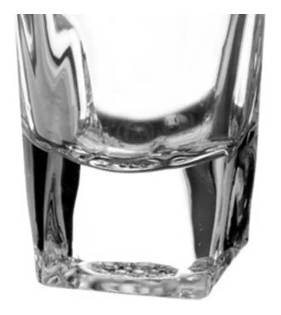 6 Pack Vaso Mini Tequilero Cuadrado Shot Mezcal Vidrio