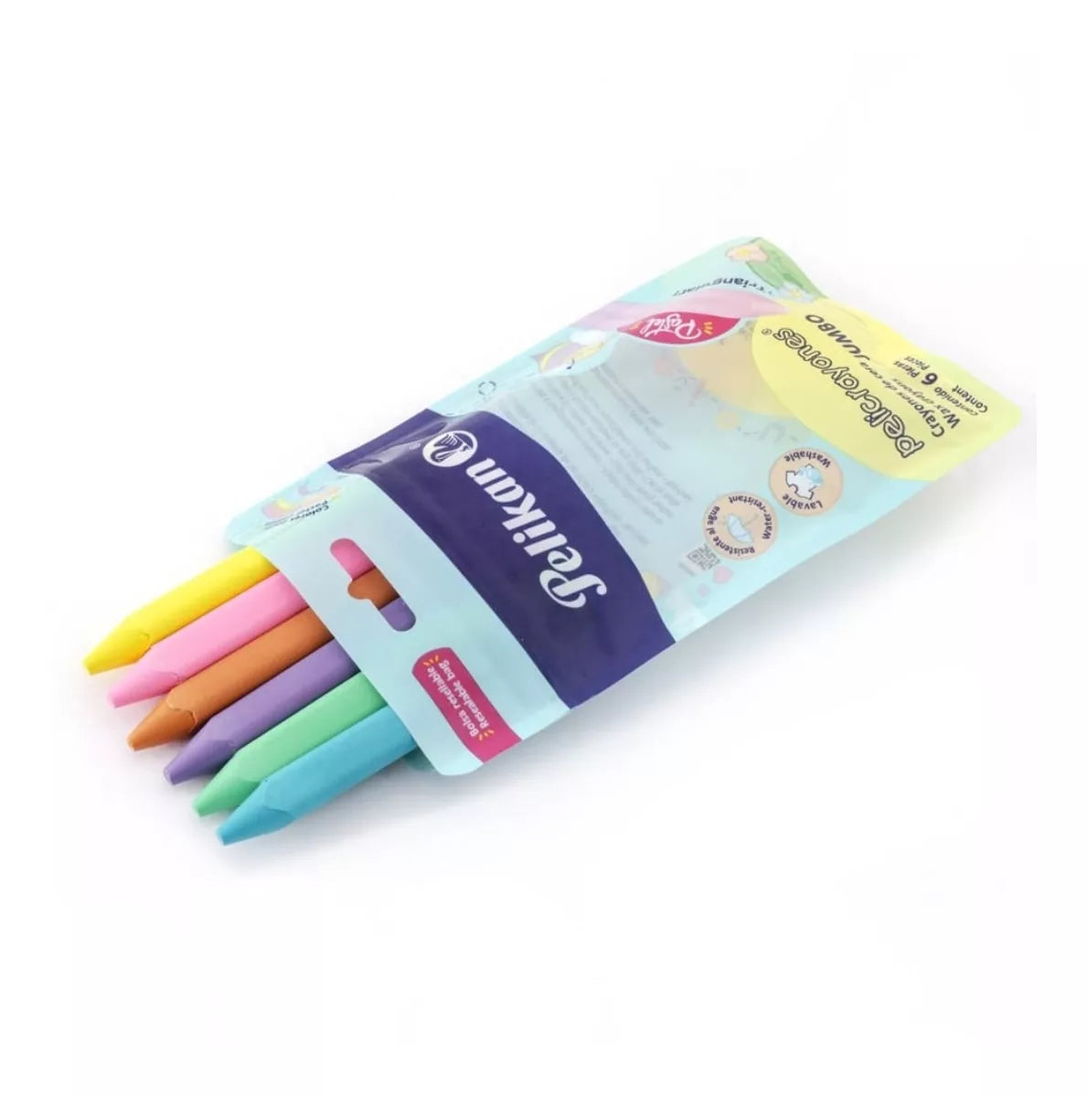 6 Crayones Jumbo Colores Pastel Pelikan Niños Escolar Dibujo