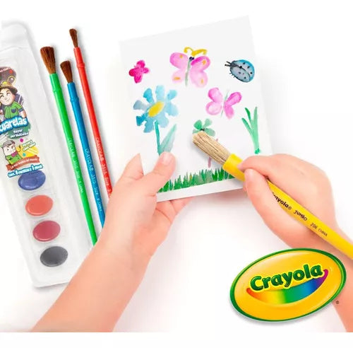 Acuarelas 8 Colores Pastillas Crayola Escolares Lavables