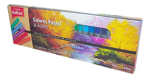 Set 24 Colores Gises Pastel Al Aceite Dibujo Azor Stafford