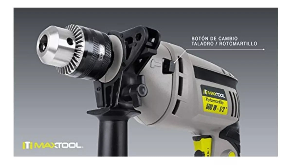 Rotomartillo Gris Aksi 1/2" 500W Profesional Concreto, Madera y Metal
