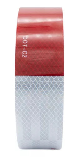 Rollo Cinta Reflejante Barricada Adhes 50mmx45m Rojo Blanco Color Rojo/blanco