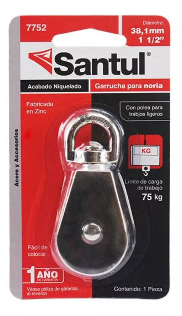 Polea Garrucha Noria 1-1/2 Diametro Niquelado Santul Polea