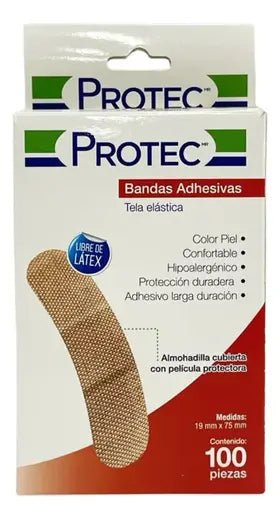 100pz Banda Adhesiva Protec Regular Curita Herida Aposito